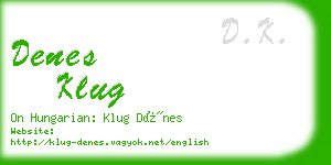 denes klug business card